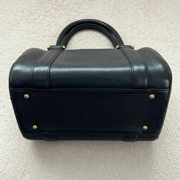 MCM Small Black Leather Satchel Boston Handbag - Picture 8 of 16